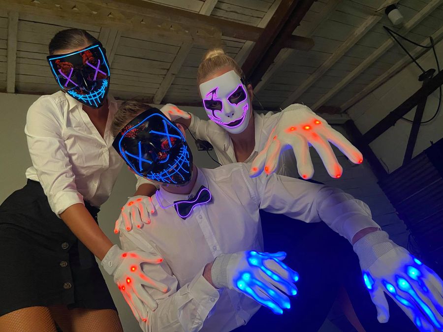 Horor flashmob, Halloween, LED light show