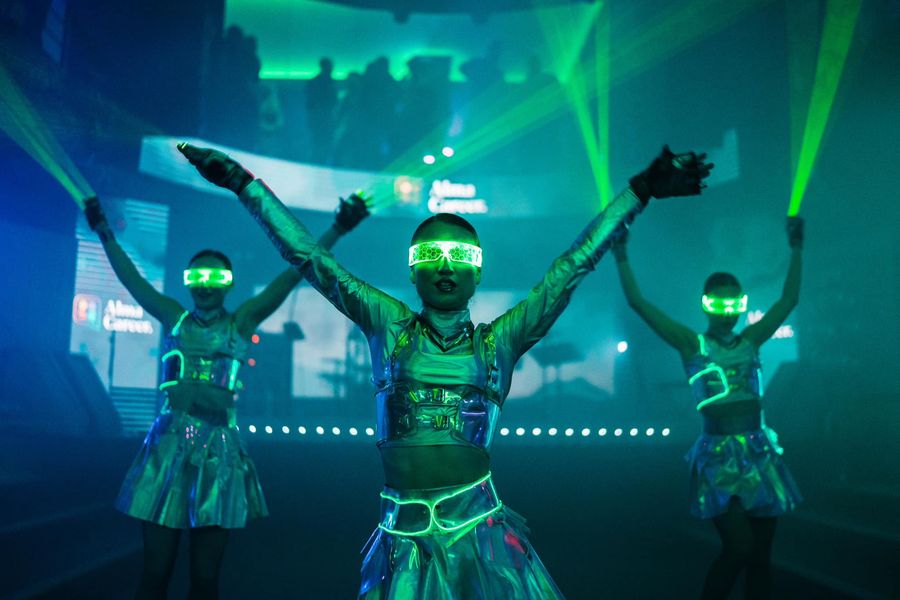 Laser LED light dance show